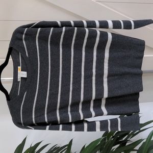 dark grey medium striped sweater